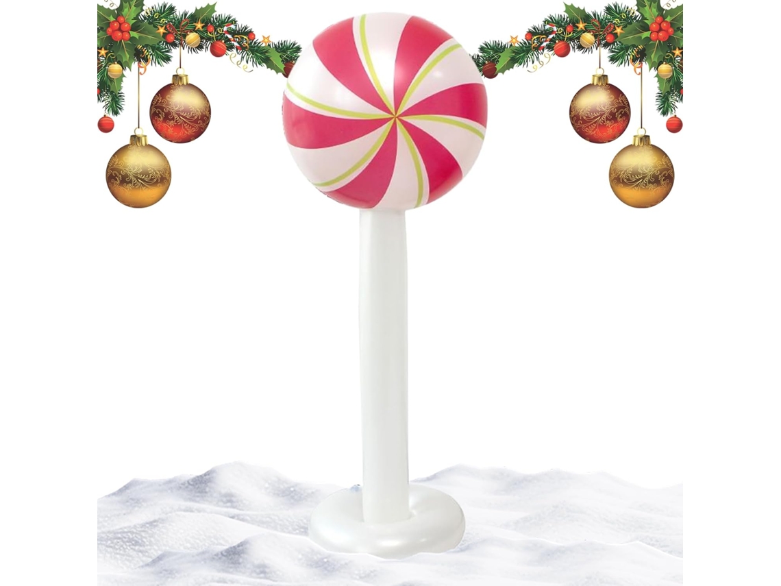 Placa Inflável De Natal Para Decoração Festiva De Jardim | Pirulitos Grandes