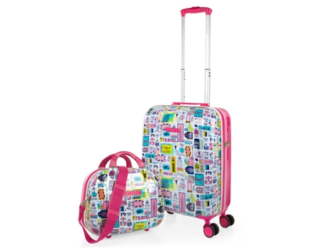 Conjunto de Malas SKPAT London Fúcsia 40X55X19 Cm 34 5L