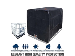 Capa protetora UV Omni-cover para tanque IBC de 1000 litros, em tecido Oxford 190T, resistente à água e ao desgaste, preta.