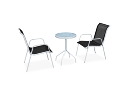 Conjunto Bistrô Aço Textilene 50x71 Cm Preto Dkd Home Decor