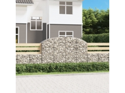 Vidaxl Cesto Gabião Arqueado 200x50x120/140 Cm Ferro Galvanizado