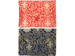 Bolsa Healvian Em Estilo Chinês Para Guardar Escrituras Budistas, 2 Peças 1-flor Da Riqueza Azul, 1-flor Da Riqueza