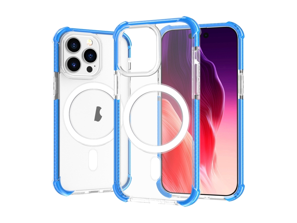 Capa De Acrílico Transparente À Prova De Choque Para Iphone 15 Pro - Magnética - Magsafe