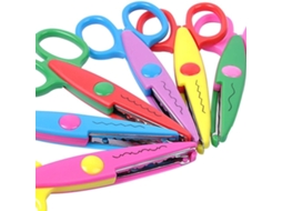 Conjunto de 6 Tesouras Criativas Coloridas com Lâmina para Professores, Alunos e Fotos Diy, Klb BRILVIBERA