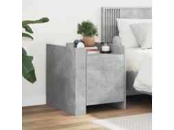 Vidaxl Mesa De Cabeceira 45x50x50cm Derivados Madeira Cinzento Cimento