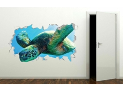 Adesivos de parede personalizados em 3D com tartaruga marinha, animais selvagens.