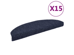 Vidaxl Tapetes De Escada Autoadesivos 15 Peças 65x21x4 Cm Azul Semicircular Grande