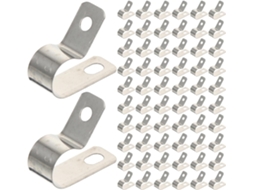 Pacote com 200 Clipes Elétricos R10 em Aço Inoxidável, Clipes Metálicos para Fixação de Cabos e Conexões. SFUSHOS