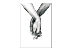 Poster Nórdico Preto E Branco Com Mãos Interlçadas