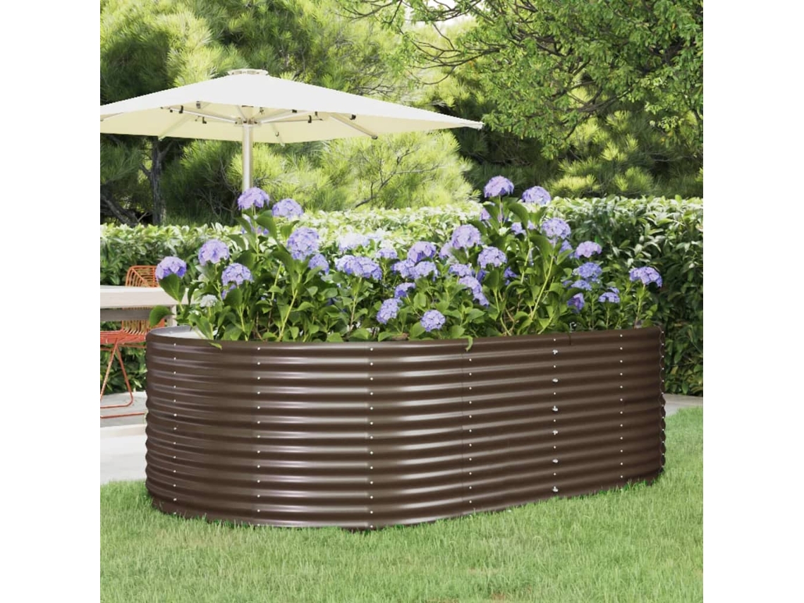 Vidaxl Canteiro Elevado Jardim 212x140x68 Aço Galvanizado Castanho