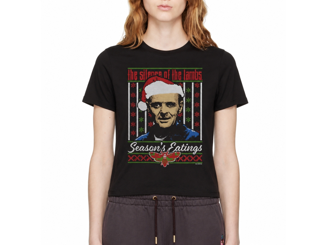 Rockinstone Silence Of The Lambs Movie Silence Lecter Ugly Sweater Black Adult T-shirt Size:xxl