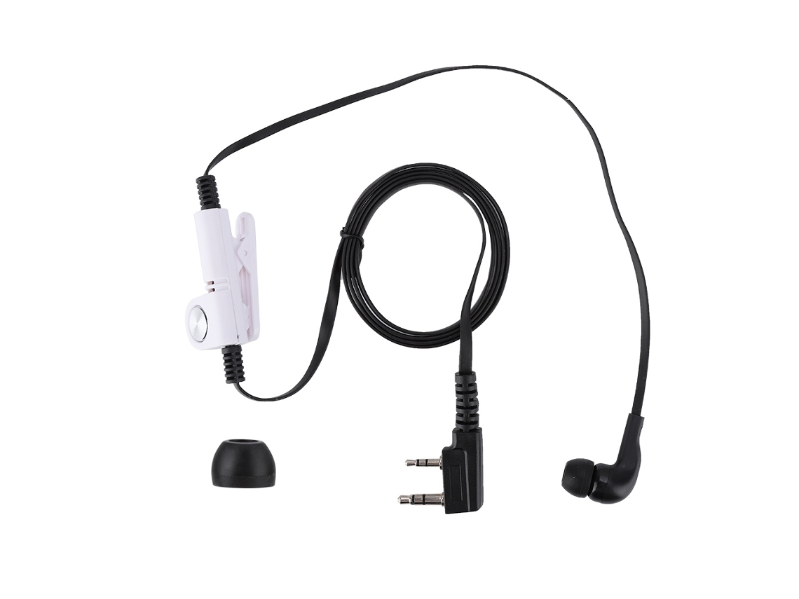 Aetheria fone de Ouvido Noodle K Headset para Walkie Talkie Kenwood Baofeng Preto