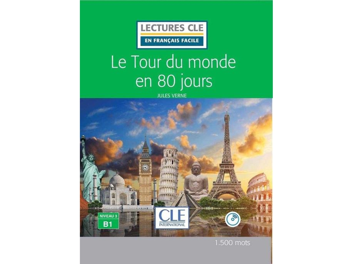Livro (3).Tour Du Monde En 80 Jours.(B1).(Lecture Francais Facile .