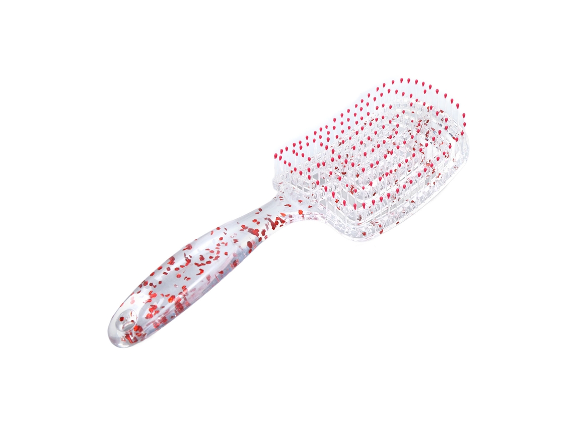 Pincel De Cabelo Curvo Com Design Oco, Desembaraçador, Secagem Rápida, Para Uso Úmido E Seco, Pente Ventilado Para Estilização