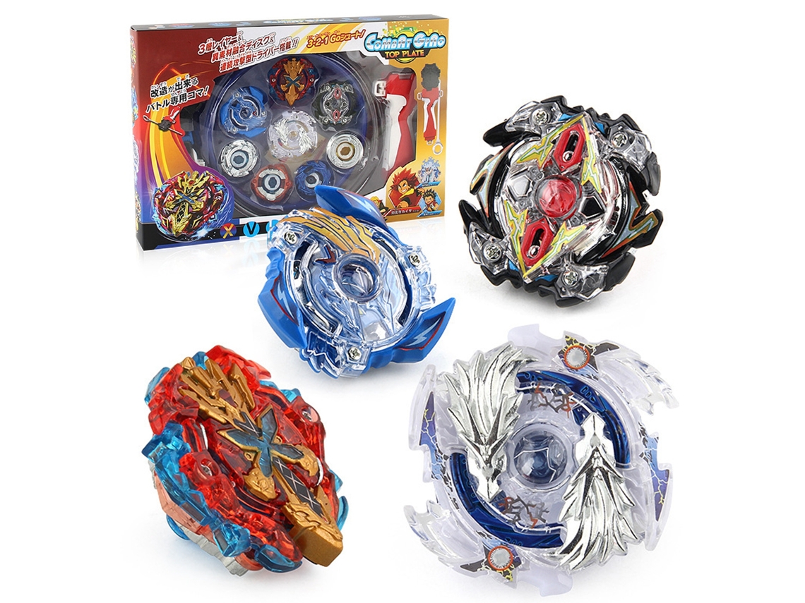 Primerox conjunto de Giroscópio 4 em 1 Topo de Batalha com Lançador Estádio Azul