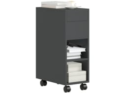 Mesa Auxiliar Melamina de Madeira Cor Preto 45x25x70 cm Homcom