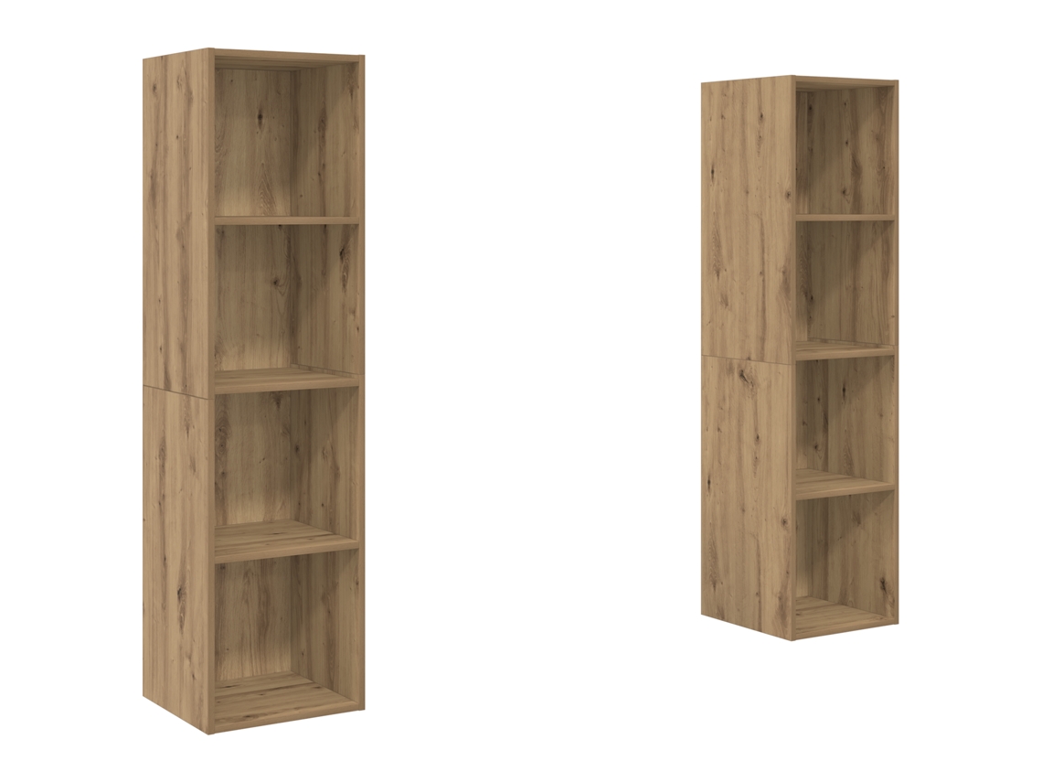 Conjunto 2 Gabinete Para Tv Vidaxl Castanho Derivados De Madeira (37 X 37 X 142,5 Cm)