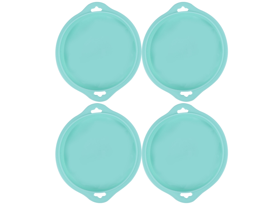 4pcs Silicone Layered Cake Mold Round Shape Bread Mold Cake Tray Mold Antiaderente Baking Tools (verde S)