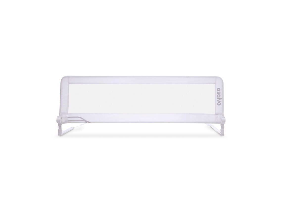 Barreira De Cama Asalvo 2 Em 1 De 150 Cm - Dobrável, Rebaixável, Lavável - Branca