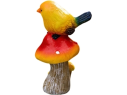 Escultura de Pássaro para Exterior Miniatura para Jardim, Dimensões Externas de 7,5 X 5,5 X 12 Cm, Revestimento À CHABERLU