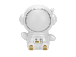 Luz Noturna Led Astronauta Fofo 3 Modos Coloridos Usb para Quarto Dormitório Branco