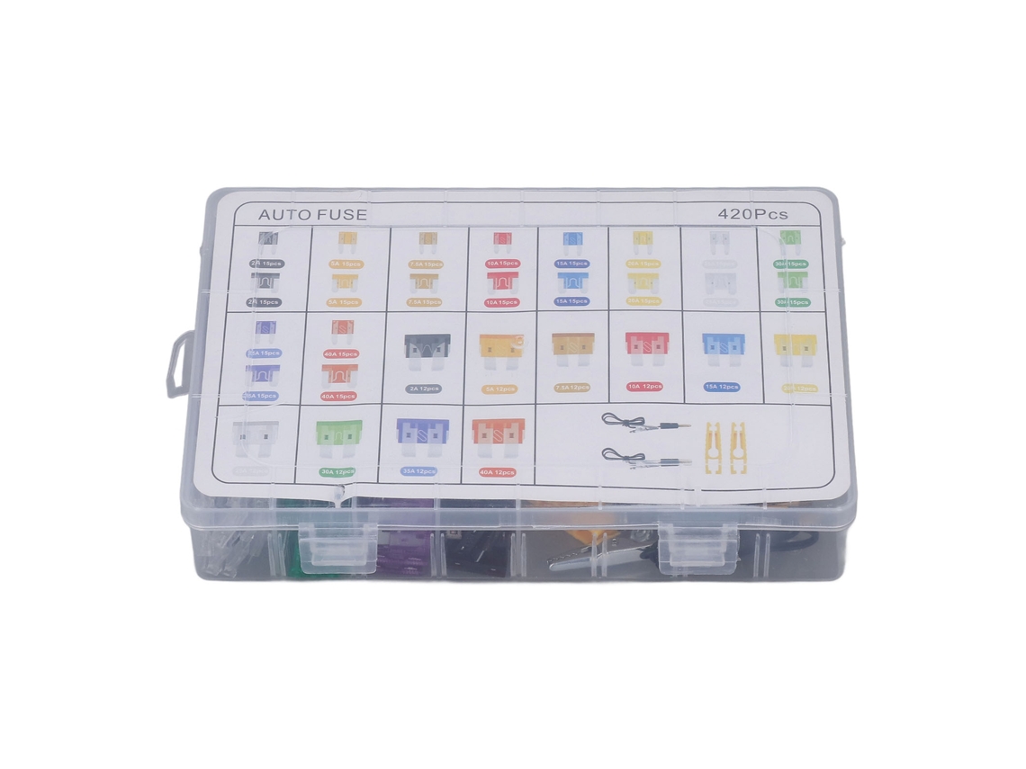 KIT DE FUSÍVEIS HKJ 435pcs Automotivos com Testador de Circuito