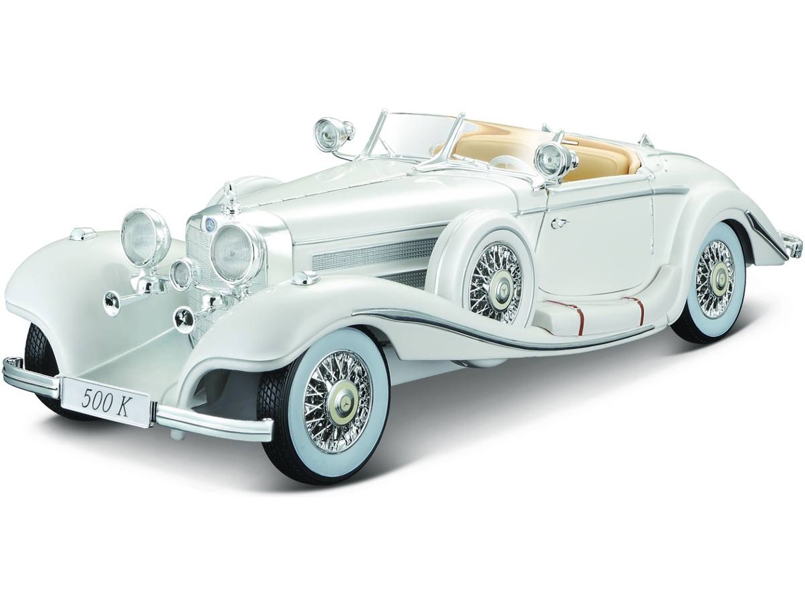 Carro Colecionável MAISTO Premiere Mercedes 500K Ty Branco (Idade Mínima: 3 Anos)