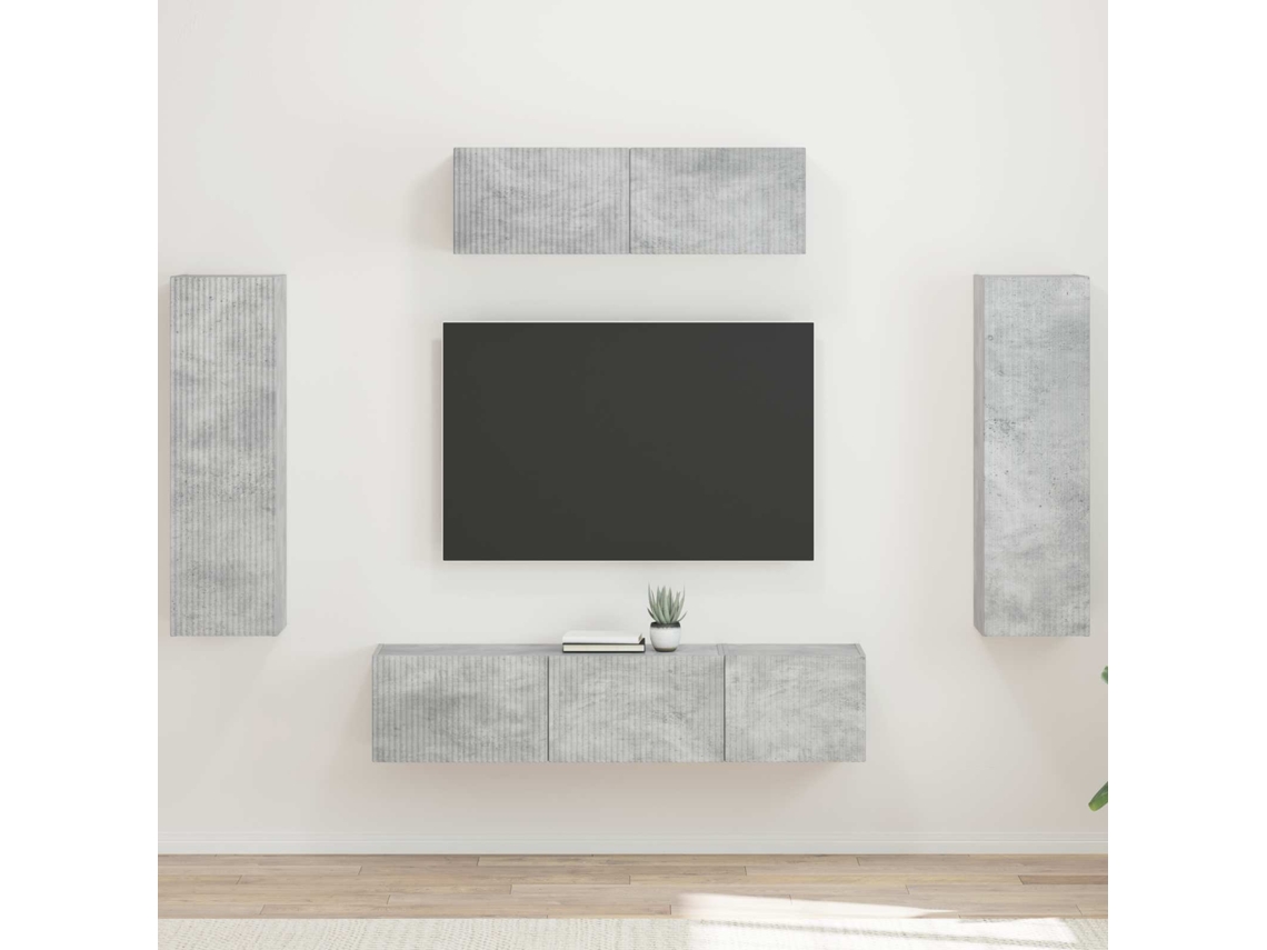 Vidaxl Gabinete Para Tv 5 Unid. Cinzento