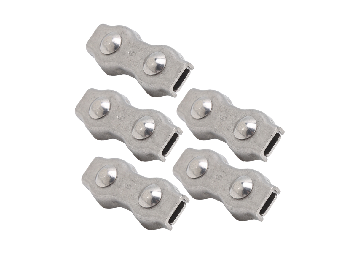 Conjunto De 5 Abraçadeiras Aço Inoxidável Duplex M6 Para Cabos Içamento