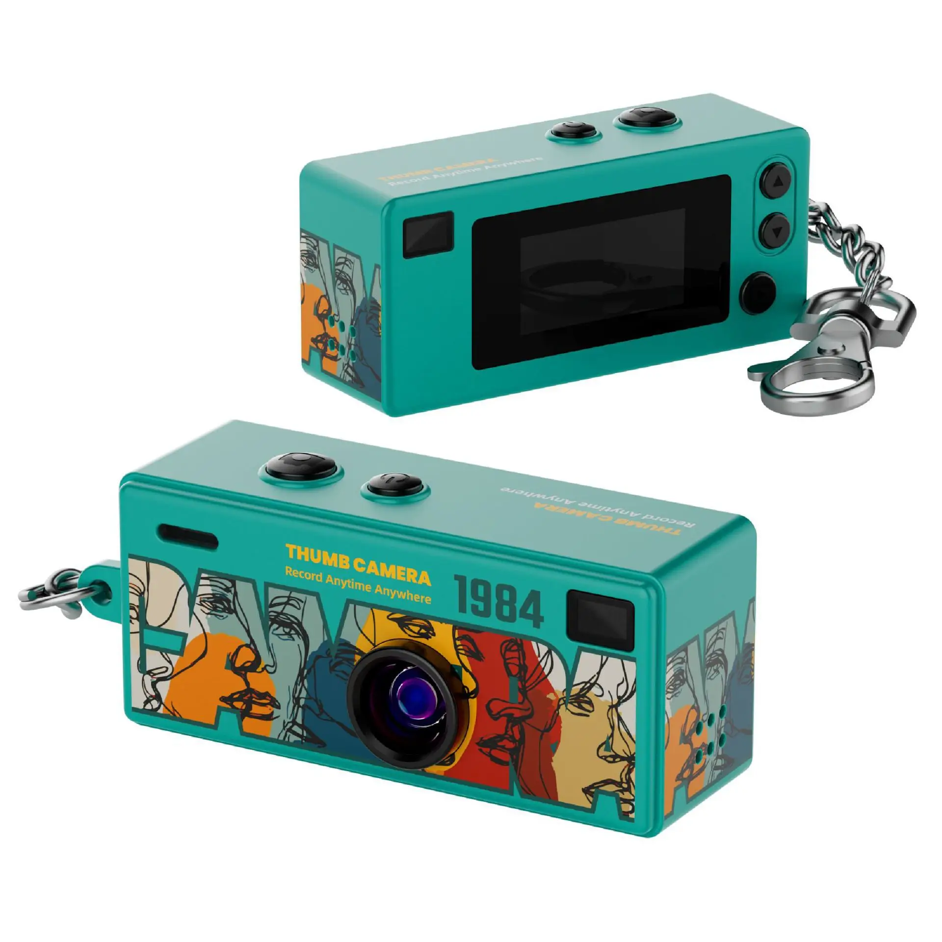 (verde-64g) Mini Câmera Retrô De 0,96 Polegadas - 1080p - Filmadora Ultracompacta - Com Flash