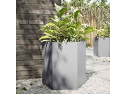 Vidaxl Vaso Hexagonal de Vidro/Flores 46x40x45 cm Aço Galvanizado