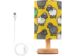 Luminária De Mesa Mnsruu Para Quarto E Sala Estar, Em Formato De Ovelha Irlandesa, Com Portas De Carregamento Usb