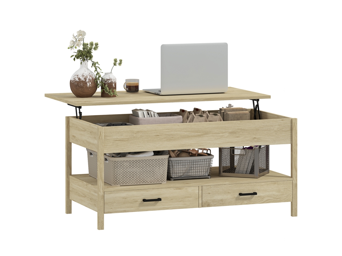 Mesa de Centro 105x50x49cm Branco, com bancada elevável | S/MARCA