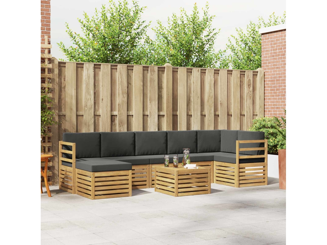 Vidaxl Conjunto De Sofás Para Exterior 8 Unid. Branco E Antracite