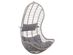 Silla Colgante Beliani Pineto De Ratán Sintético Gris 66x80x137