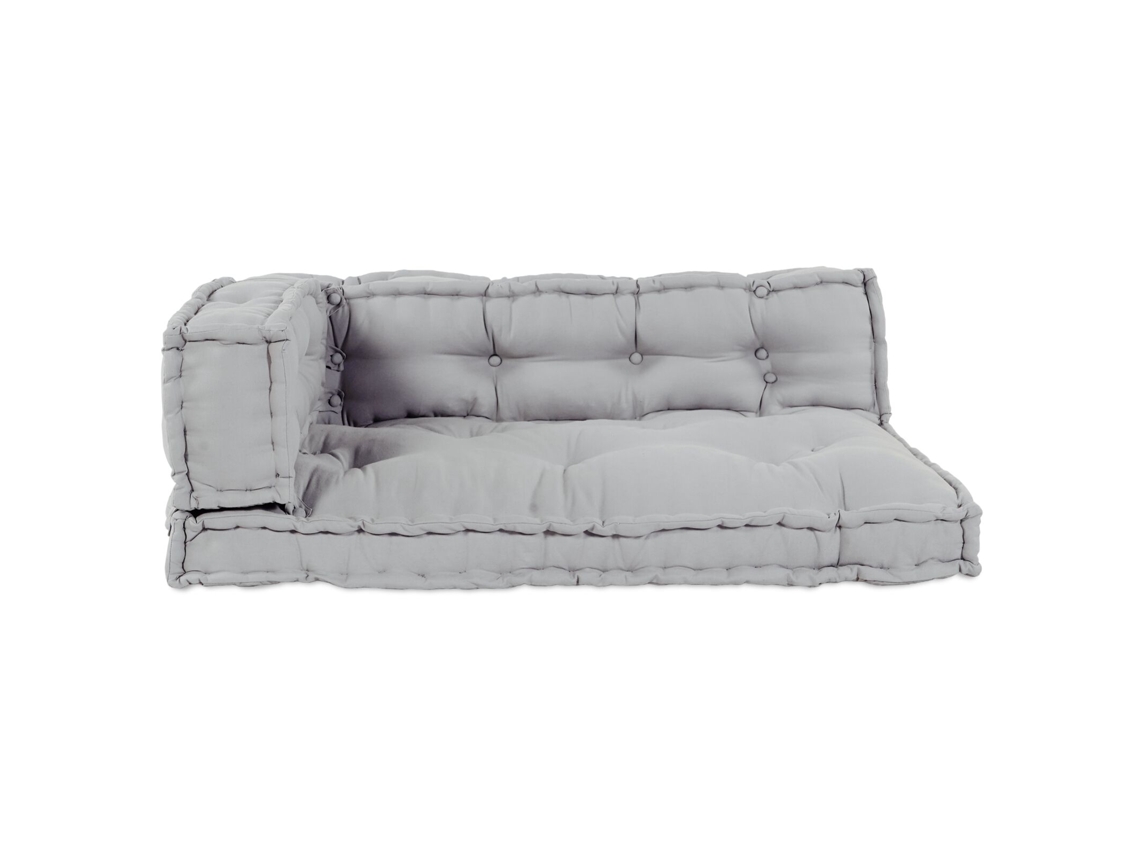 Almofada De Sofá Pallet Com Apoio Para Braço E Costas Em Tecido Cinza Lovely Home