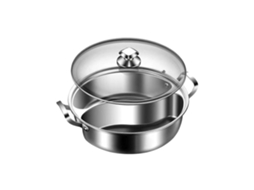 Panela Quente De Aço Inoxidável Com Divisória Sem Costura, Panela Dupla Para Shabu-shabu Para Fogão A Gás E Indução, 32 Cm, Prata