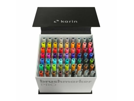 Conjunto de Canetas de Feltro KARIN Brushmarkers Pro 63 Peças Multicolor