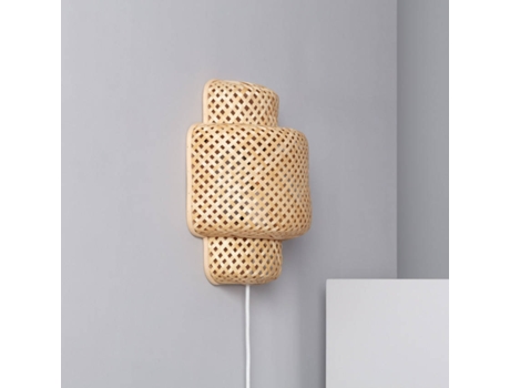 Aplique de Parede ILUZZIA Nagua (Bege - Bambú - 25x13x30 cm)