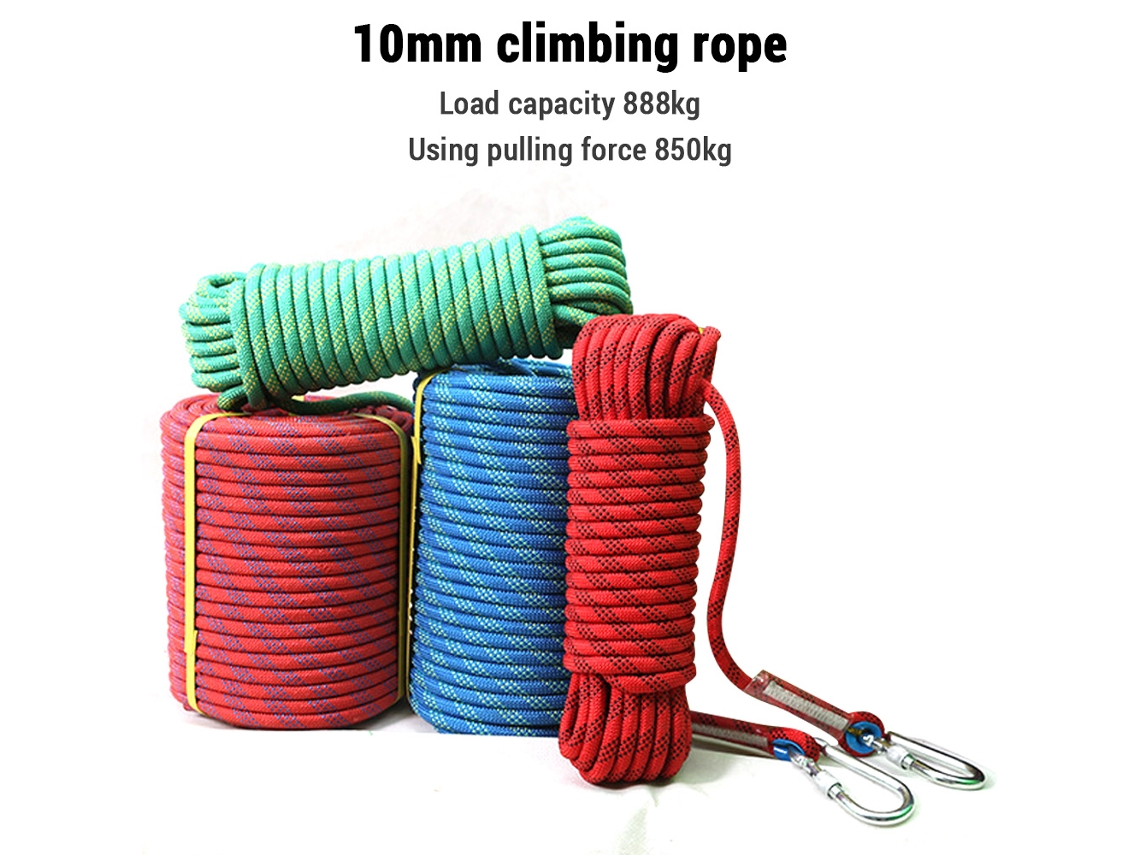 Corda de Escalada 10mm com Ganchos Duplos