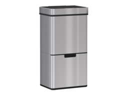 Balde de Lixo 72 L com Abertura Automática de Aço Inoxidável e Reciclagem para Cozinha 42x30x81cm Prata