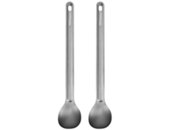 Colher Ti Longa Mão 2pcs Camping Outdoor