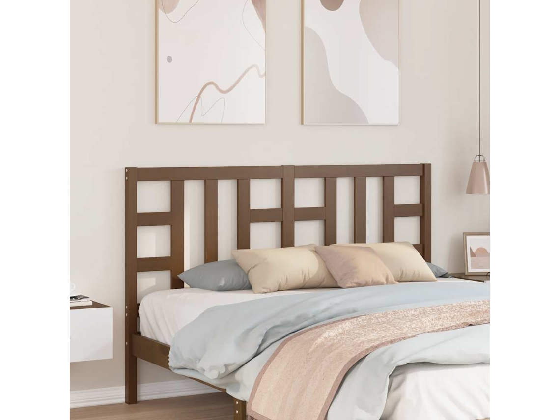 Vidaxl Cabeceira De Cama 156x4x100 Cm Pinho Maciço Castanho Mel