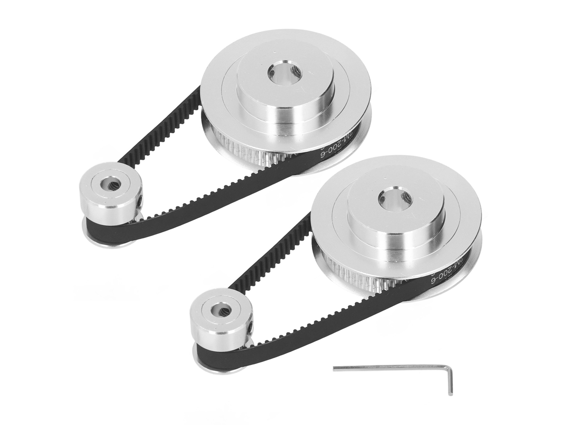Roda Síncrona Gt2 Polea De Aluminio 20t 5mm 60t 8mm Com Correia 200mm 6mm Acessório De Impressora 3d