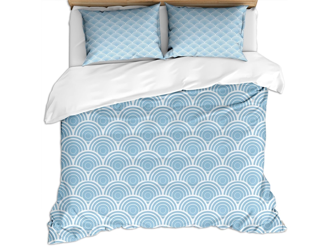 Capa de Edredom com 2 Fronhas 65x65cm em Microfibra Fronha 240x260cm,