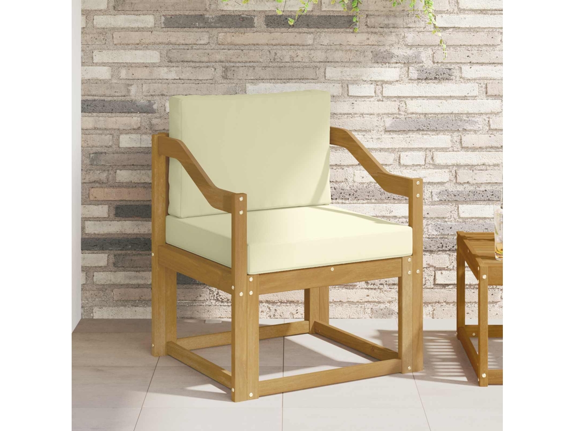 Vidaxl 2 Peça Conjunto De Sofás Para Exterior Poliéster Branco E Creme