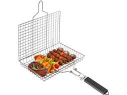 MEOIRUERY Cesta De Grelha Portátil Com Alça, Material Premium Para Resistência A Altas Temperaturas, Grelha De Aço Inoxidável Para Vegetais, Peixe E Frango, Ban