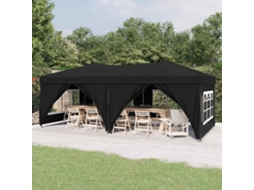 Vidaxl Tenda Para Festas Dobrável Com Paredes Laterais 3x6 M Preto