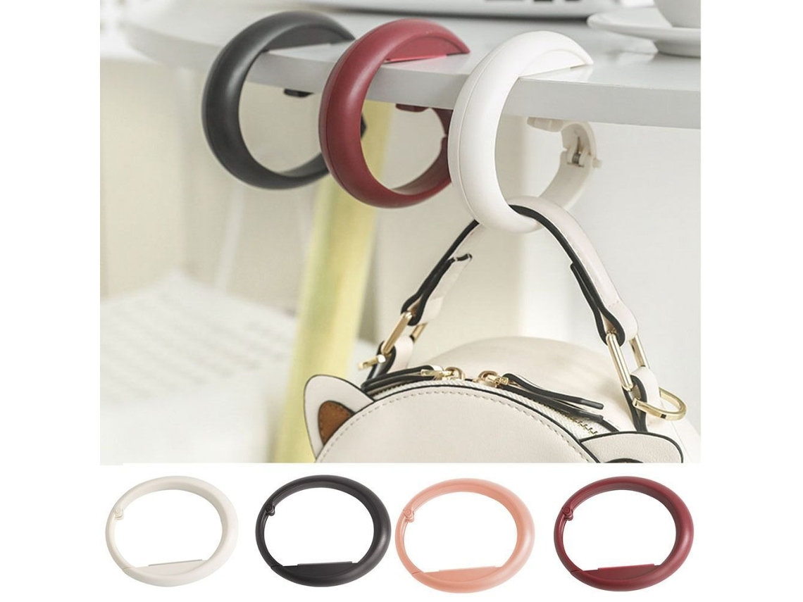 4 Peças De Ganchos Portáteis Para Mesa, Bolsa, Bolsa Escolar, Gancho Para Pendurar, Mesa De Escritório - Branco SUNNY SPACES