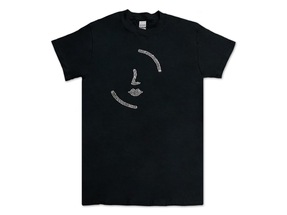 Automatic Face Logo T shirt ROCKINSTONE Unisex Adults Best Sellers Size:l (bedazzled)